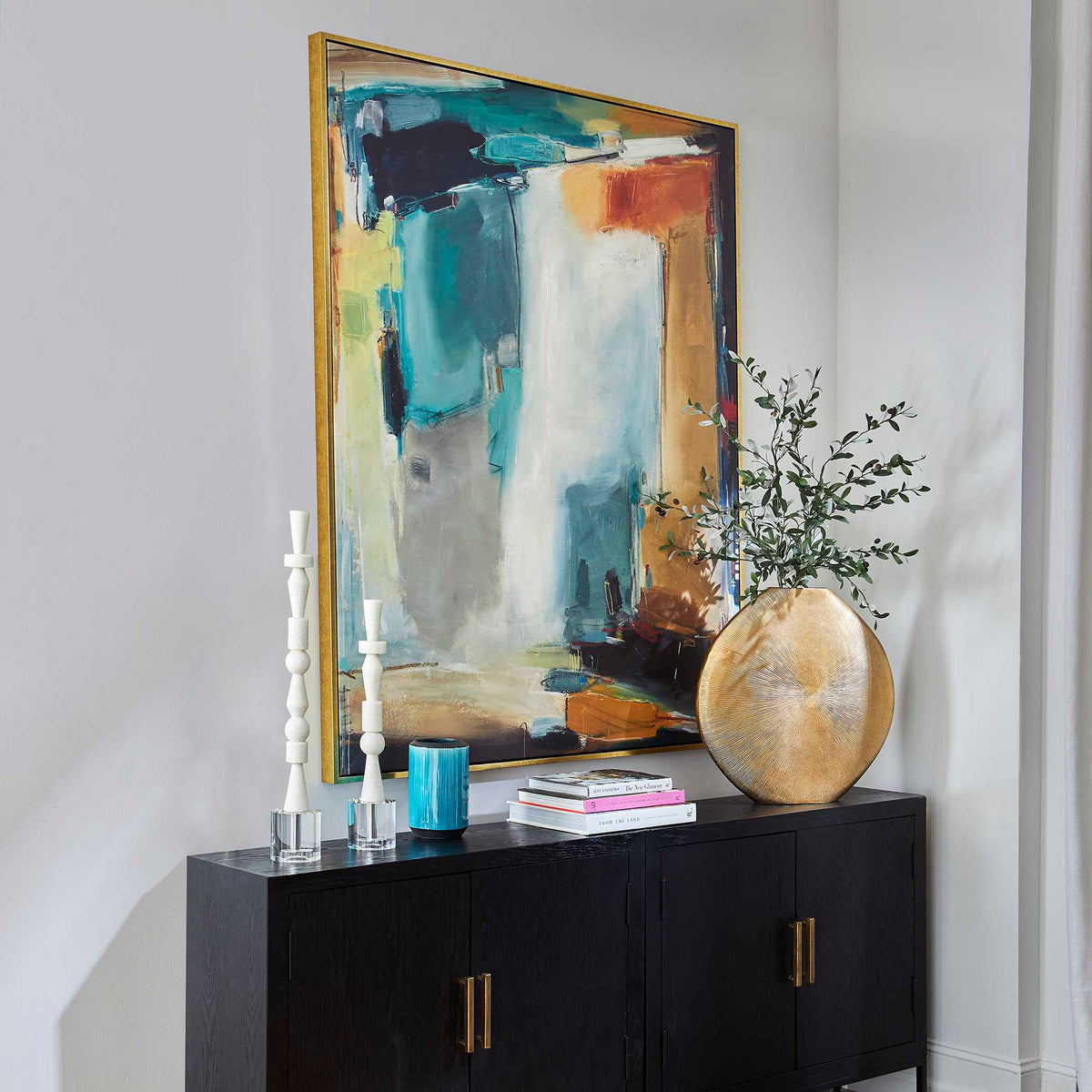 Painters High Revisited Framed Abstract Art - Gold by Uttermost - View 3
