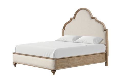 Rustic Oak 3pc Queen Size Bed 2x Nightstands w USB Solid wood Unique Legs Bedroom Furniture Traditional Look Upholstered Bedframe - sold by Home Elegance USA