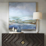 Lush Valley Framed Canvas - Light Blue by Uttermost - View 2