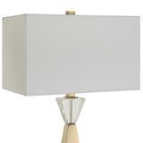 Arete Modern Brass Table Lamp - Gold / White by Uttermost - View 5