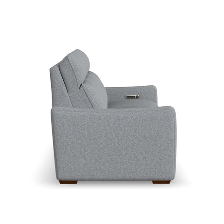 Ava Power Reclining Sofa With Power Headrest & Lumbar - Stonewash | Flexsteel