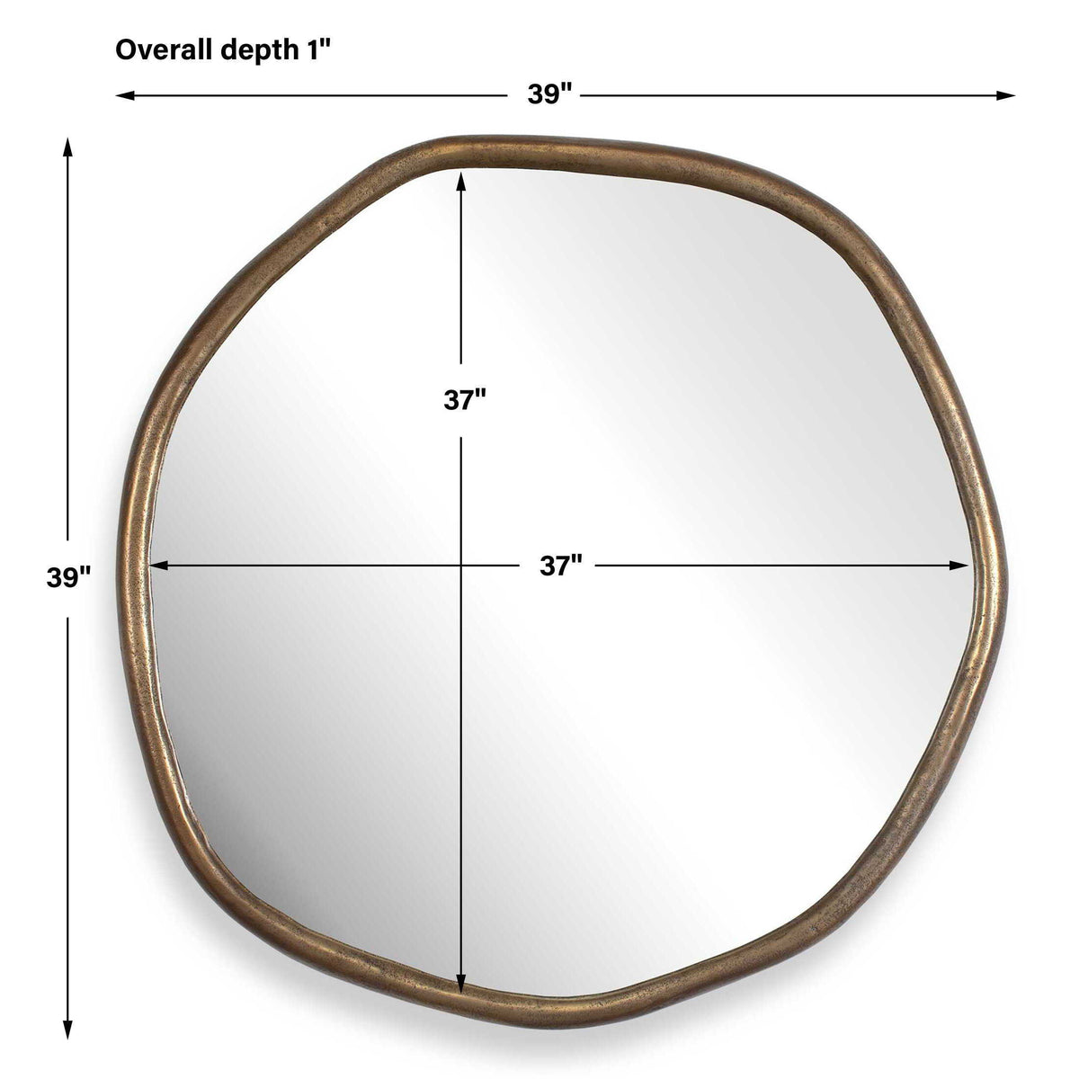 Ambrose Indoor-Outdoor Round Mirror Brass / Gold - Bronze by Uttermost - View 5