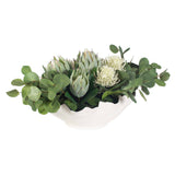 Protea Blooms Bowl Centerpiece - Green / White by Uttermost - View 5
