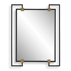 Ivey Rectangle Industrial Mirror - Black by Uttermost - View 1