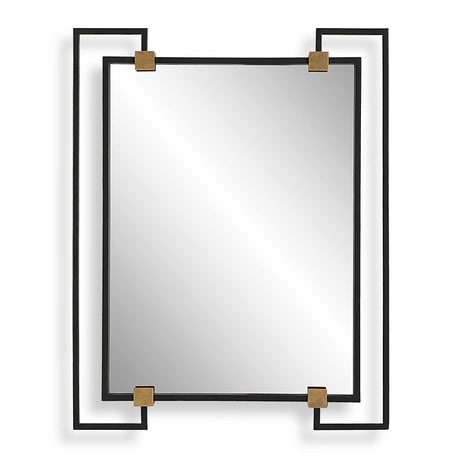 Ivey Rectangle Industrial Mirror - Black by Uttermost - View 1