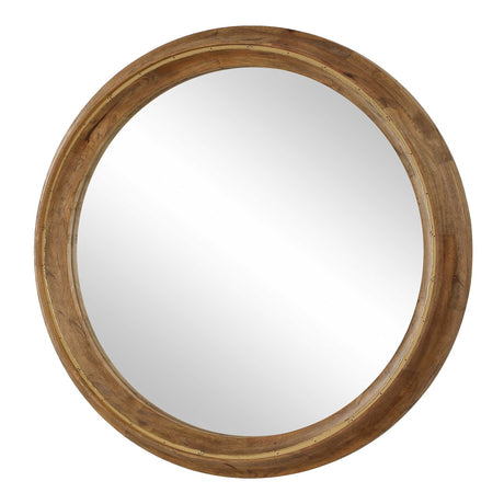 Frontier Round Wood Mirror Woodtone - Dark Brown by Uttermost - View 4