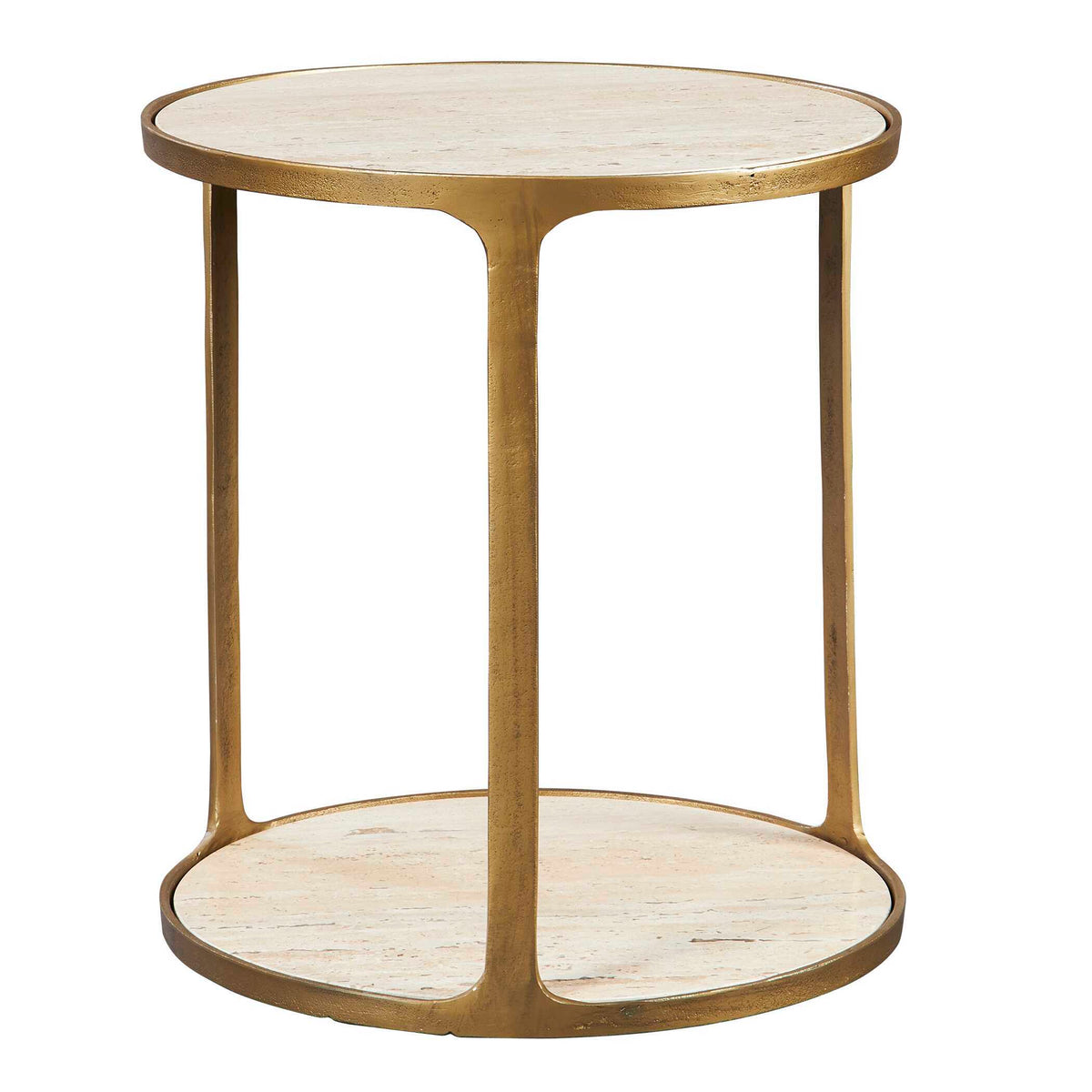 Clench Brass Side Table - Beige / Bronze by Uttermost - View 3