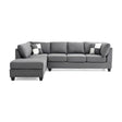 Malone G633B-SC Gray Microfiber Sectional Sofa with Flexible Setup and Comfortable Seating - sold by Home Elegance USA