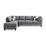 Malone G633B-SC Gray Microfiber Sectional Sofa with Flexible Setup and Comfortable Seating
