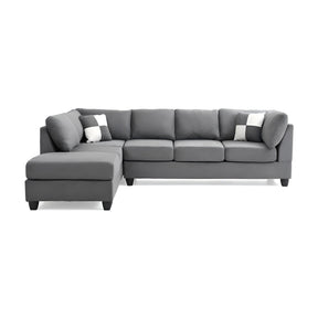 Malone G633B-SC Gray Microfiber Sectional Sofa with Flexible Setup and Comfortable Seating - sold by Home Elegance USA