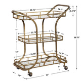 Stassi Serving Cart - Gold by Uttermost - View 8