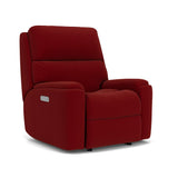 Rio Transitional Leather Power Recliner, Power Headrest | Flexsteel