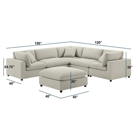 Cassandra Modular 6-Piece Sectional in Beige - sold by Home Elegance USA