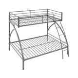 Gray Metal Frame Twin/Full Bunk Bed, Youth Bed, Youth Bedroom Furniture, Easy Assembly - sold by Home Elegance USA
