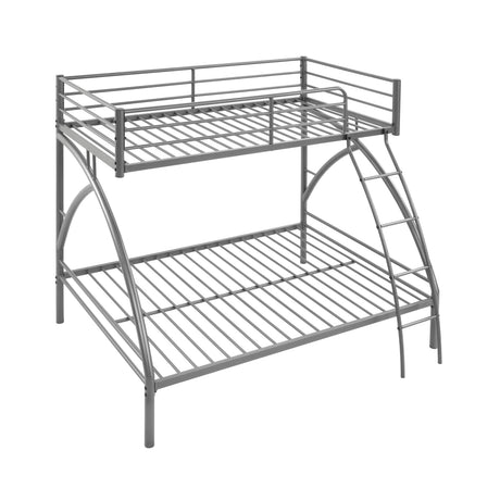 Gray Metal Frame Twin/Full Bunk Bed, Youth Bed, Youth Bedroom Furniture, Easy Assembly - sold by Home Elegance USA