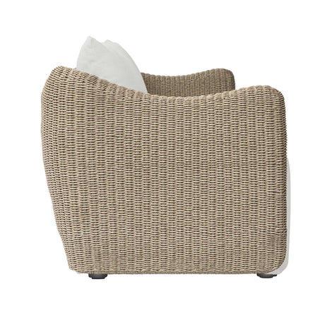Sunset Wicker Outdoor Sofa Oatmeal / Oyster White - Light Brown / White by Uttermost - View 9