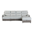 Contemporary KIA Beige/Brown Sectional Sofa with USB and Power Recline in 100% Polyester Fabric - sold by Home Elegance USA