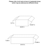 Clemens Weathered Taupe Wood Twin Over Twin Bunk Bed with Mattress - sold by Home Elegance USA