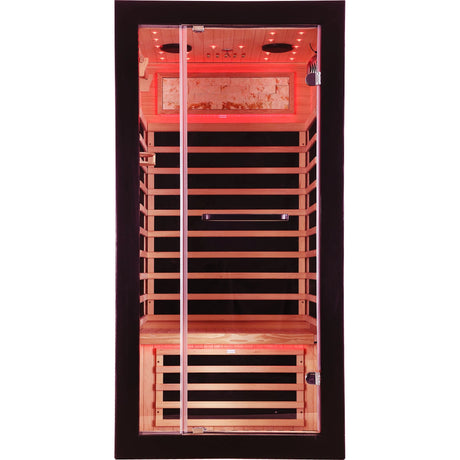 Single-Person Starlight Ceiling Far-Infrared Sauna Room – Hemlock Wood - sold by Home Elegance USA