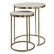 Aragon Nesting Tables (Set of 2) White - Bronze by Uttermost - View 1