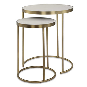Aragon Nesting Tables (Set of 2) White - Bronze by Uttermost - View 1