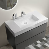 Alice 36" Gray Bathroom Vanity with Sink, Large Storage Wall Mounted Floating Bathroom Vanity for Modern Bathroom, One - Piece White Sink Basin without Drain and Faucet - W1865S00006 - Home Elegance USA - 2