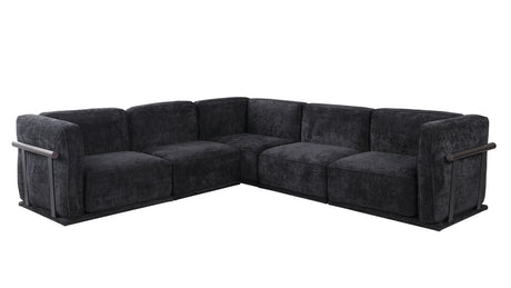 120' length , Fashionable modular sofa with iron and wood frame chenille sofa, black ,uitable for living room - sold by Home Elegance USA