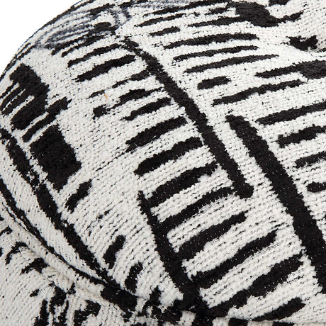 Dialogue Poof Ottoman - Black / White by Uttermost - View 6