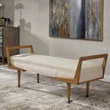Waylon Modern Bench Ivory - White / Light Brown by Uttermost - View 3