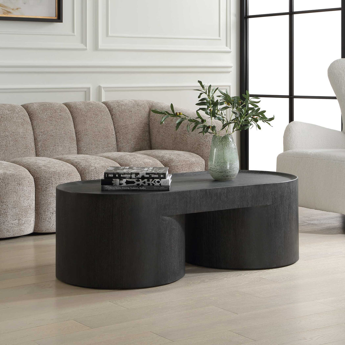 Isbell Coffee Table - Black by Uttermost - View 3