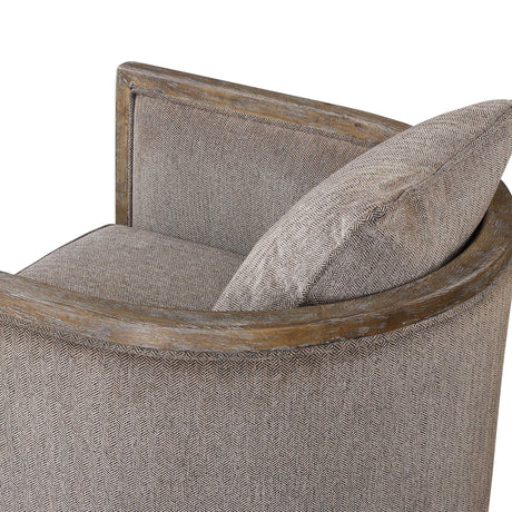 Viaggio Chenille Accent Chair Gray - Light Brown by Uttermost - View 7