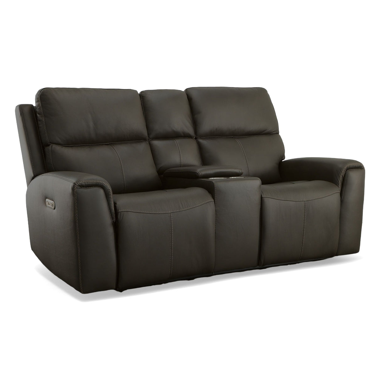 Jarvis Power Reclining Loveseat With Console & Power Headrests - Mica | Flexsteel