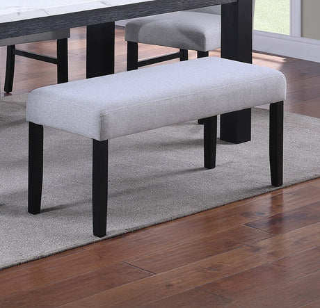Modern Style Dining Table 4x Side Chairs Dining Bench White Faux Marble Top Table Bench 4x Chairs Wooden 6pc Dining Set - sold by Home Elegance USA