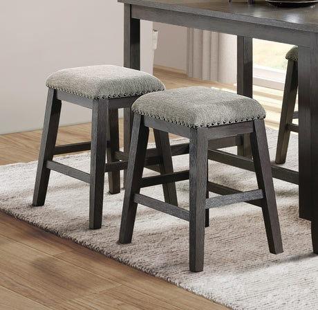 Gray Finish 5pc Counter Height Set Multifunctional Counter Height Table with 4 Stools Gray Chenille Upholstery Nailhead Trim Dining Room Furniture - sold by Home Elegance USA