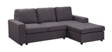 Newlyn Sofa with Reversible Chaise in Dark Gray Linen - Home Elegance USA