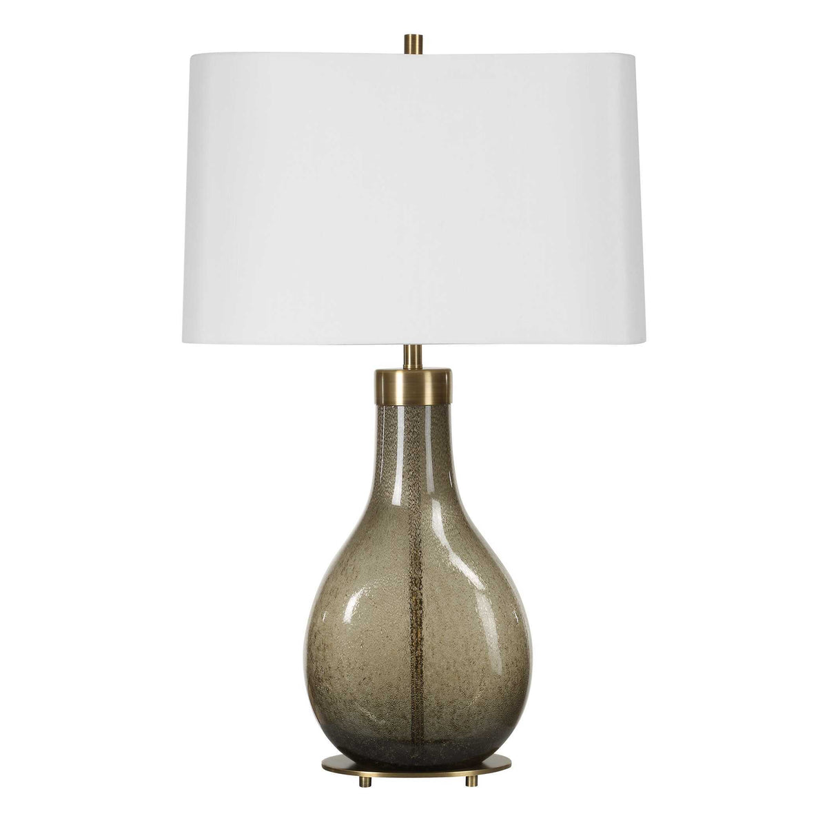 Shyla Dark Glass Table Lamp - White / Bronze by Uttermost - View 7