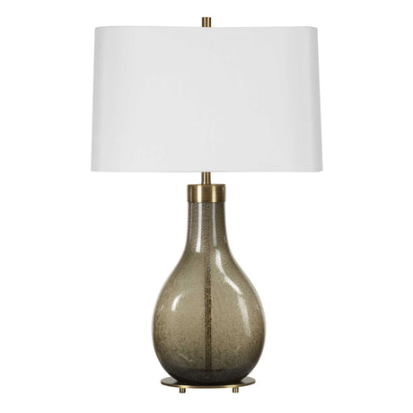 Shyla Dark Glass Table Lamp - White / Bronze by Uttermost - View 7