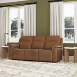 Sawyer Power Reclining Sofa With Power Headrests & Lumbar - Dark Brown | Flexsteel
