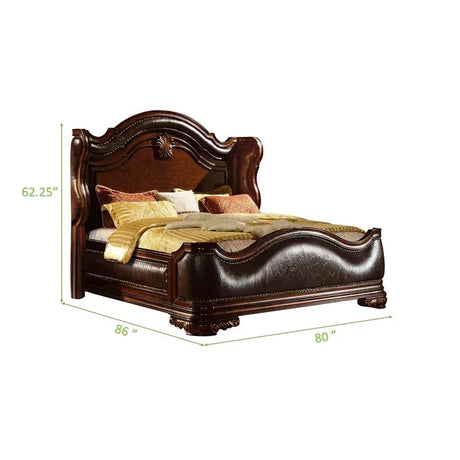 Bella Traditional Style 4 Pc King Bed in Dark Walnut - sold by Home Elegance USA