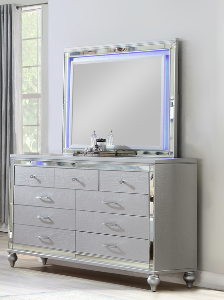 STERLING King 4 PC LED Bedroom set made with Wood in Silver(CA INVENTORY) - sold by Home Elegance USA