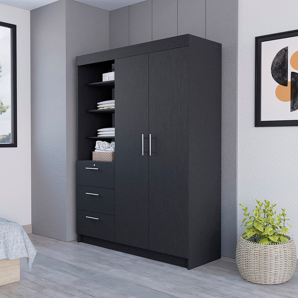 Armoire Rumanu, Bedroom, Black - sold by Home Elegance USA