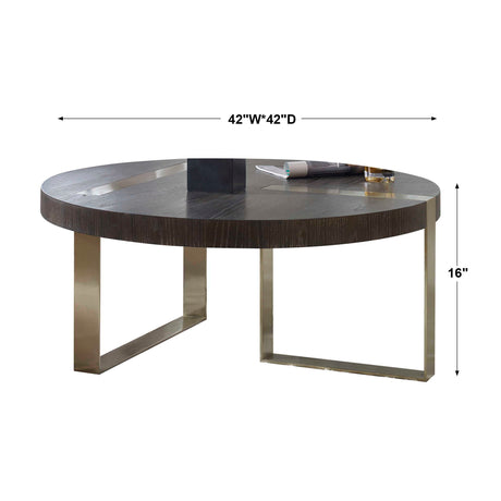 Converge Round Coffee Table - Black / Silver by Uttermost - View 5