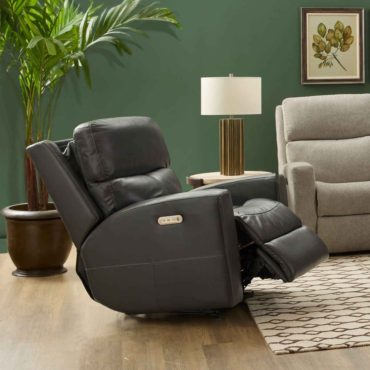 Score Leather Power Recliner With Power Headrest & Lumbar | Flexsteel