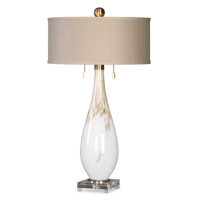 Cardoni Glass Table Lamp - White / Beige by Uttermost - View 1