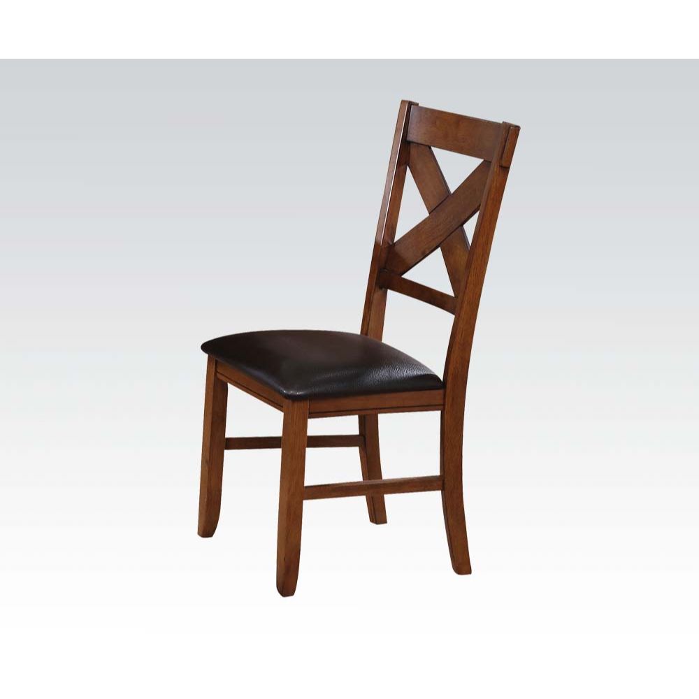 Apollo Side Chair (Set - 2) 70003 Espresso Synthetic Leather & Walnut Finish | Acme - 70003 - Home Elegance USA - 1