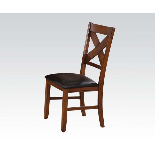 Apollo Side Chair (Set - 2) 70003 Espresso Synthetic Leather & Walnut Finish | Acme - 70003 - Home Elegance USA - 1