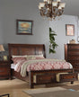 1pc Eastern King Size Bed Panel Headboard Footboard Drawers Cherry Finish Bedroom Furniture