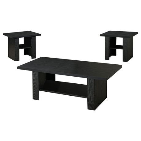 3 Pc Coffee Table Set - Rodez 3 - piece Occasional Table Set Black Oak - 700345 - image - 1