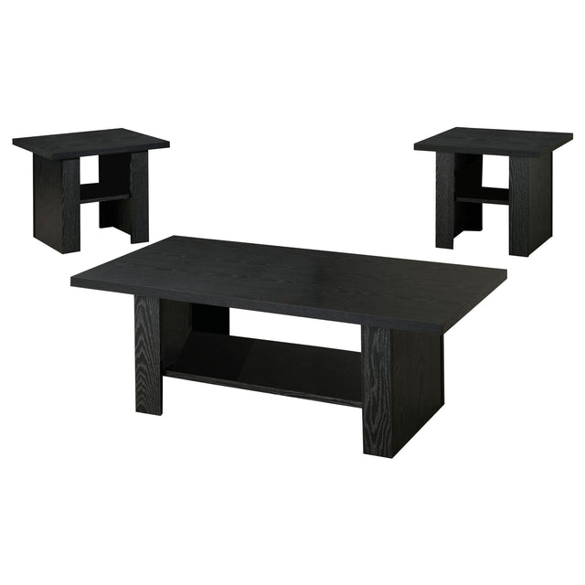 3 Pc Coffee Table Set - Rodez 3 - piece Occasional Table Set Black Oak | Coaster | Home Elegance USA