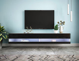 180 Wall Mounted Floating 80" TV Stand with 20 Color LEDs Home Elegance USA